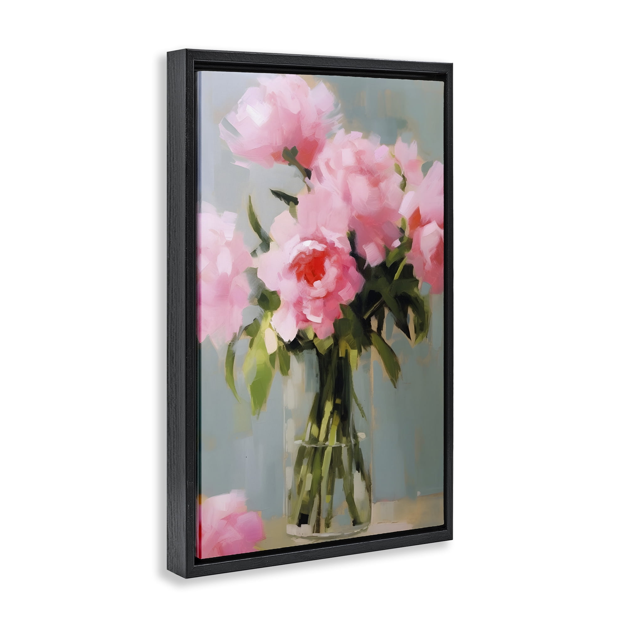 Stupell Industries Confetti Roses Bouquet Botanical & Floral Painting Black Floater Framed Art Print Wall Art, 21 x 31