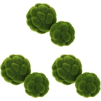 6pcs Green Moss Balls, Decorative for Centerpiece Bowls, Simulated Plant Ornaments for Garden Wedding Party Decoration (3.9in/4.7in)