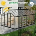 thumbnail image 6 of MUCHANT 10x16 FT Greenhouse for Outdoors, Walk-in Large Aluminum Frame Greenhouse with Quick Setup Structure and Roof Vent for Garden Backyard, Black, 6 of 7
