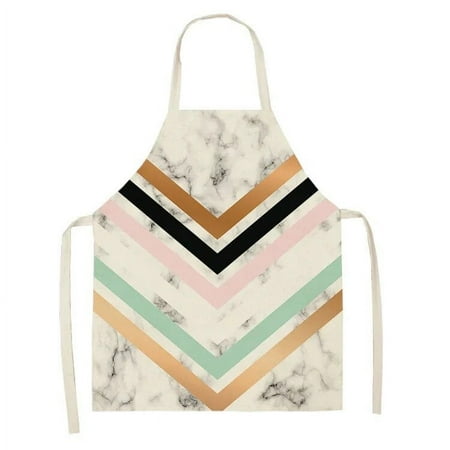 

Art Stripe Printing Kitchen Apron for Men and Women Household Cooking and Baking Shop Cotton and Linen Cleaning Apron Delantales