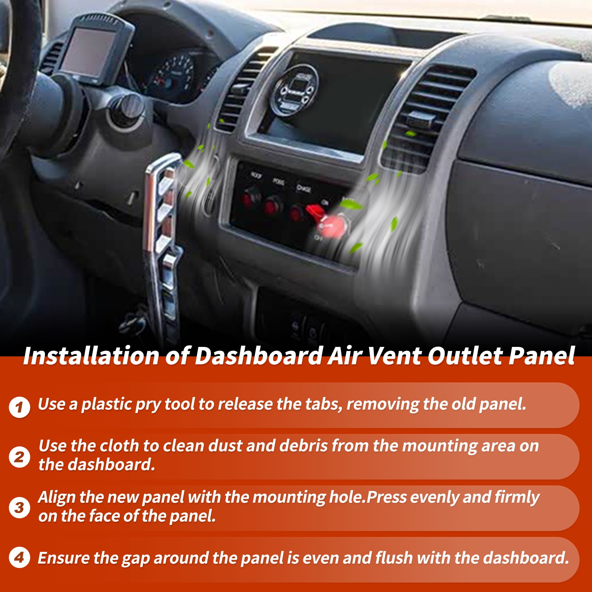Unique Bargains Center A/C Dash Air Vent Trim Panel for Nissan Frontier 2006-2017