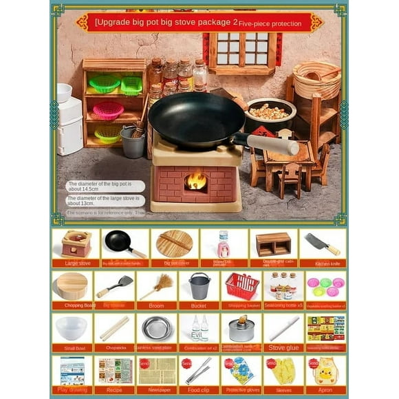 Mini Small Kitchen Toys Real Cooking Full Set Cooking Kitchenware Real Version