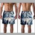 thumbnail image 3 of luoweisi Men's Beach Shorts Quick Dry Swim Trunks with Mesh Lining Wolf S, 3 of 5