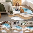 thumbnail image 5 of Round Rugs 6Ft, Aqua Brown Ombre Round Area Rug Washable Indoor Throw Carpet, Geometric Abstract Moire Modern Soft Non Slip Circle Rug for Office Cabinet Home Decor Aesthetic, 5 of 8