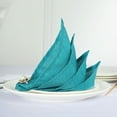 thumbnail image 6 of Efavormart Cloth Napkins Set of 5, 17x17  Inch Teal Green Seamless Dinner Napkins, Washable Linen Table Napkin Cloth with Hemmed Edges for Weddings, Party and Banquet, 6 of 11