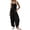 Black, variant on Womens Casual Jumpsuits Summer Halter Straps Sleeveless Overalls Ruched Barrel Wide Leg Side-Cinch Long Pant Rompers Spring Summer & Autumn Trendy Vacation Womens Suits Black L