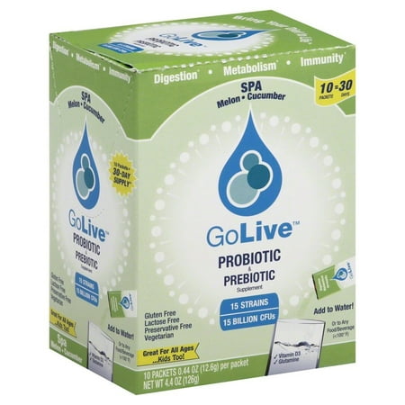 GoLive Probiotic Packets, Melon & Cucumber, 0.44 Oz, 10 Ct