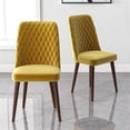 thumbnail image 4 of Ashcroft Ellen Mid-Century Modern Velvet Dining Chair, Gold (Set of 2), 4 of 7