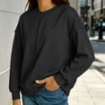 thumbnail image 2 of Oversized Sweatshirt for Women Long Sleeve Drop Shoulder Casual Seams Plain Crewneck Sweatshirts Pullover Tops, 2 of 7