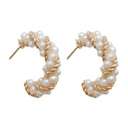 Earrings Sendacake Valentines Pearl Stud Flower Artificial Miss White Metal