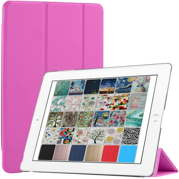 DuraSafe Cases For iPad PRO 12.9 Inch 2nd Generation 2017 Slimline Series Lightweight Protective Cover with Dual Angle Stand & Froasted PC Back Shell - Pink