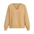 thumbnail image 7 of Horkkom Sweatshirt for Women V Neck Long Sleeve Pullover Sweatshirts Soft Comfy Oversized Sweatshirt, S-2XL, 7 of 7