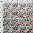 thumbnail image 2 of oneOone Cotton Silk Fabric Watercolor Leaves & Flower Floral Print Fabric BTY 42 Inch Wide, 2 of 4