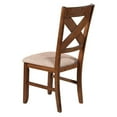 thumbnail image 4 of Roundhill Furniture Karven Cross Back Upholstered Dining Chairs in Dark Hazelnut Finish, Set of 2, 4 of 5