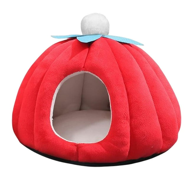 Cat Bed Cave Cat House Hut Base antideslizante Felpa Calentamiento Cat Igloo Totalmente cerrado L Zulema cama de gato de peluche