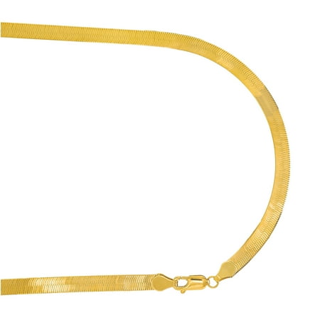 14k Solid Yellow Gold 5 mm Super Flexible Silky Imperial Herringbone Bracelet, Lobster Claw-7" 8"