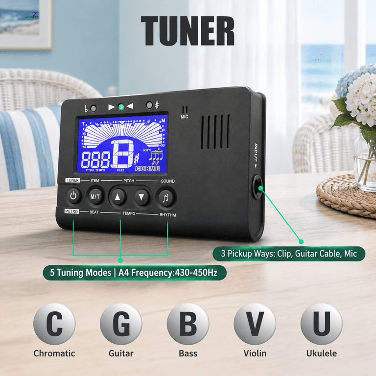 Tuning Generators MT1 3-in-1 Digital Metronome Tuner and Tone Generator for String and ...
