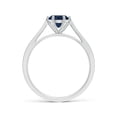 thumbnail image 2 of Angara Natural 1 Ct. Blue Sapphire with Diamond Solitaire Ring in 14K White Gold for Women (Ring Size: 12), 2 of 9