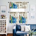 thumbnail image 2 of Summer Surfing Kitchen Curtains Valances and Tiers Set of 3 Surfboard Beach Palm Trees Wood Grain Retro Tier Curtains and Valance with Rod Pocket for Small Windows, 27.5"x36", 2 of 9