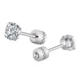 thumbnail image 1 of Pendientes de acero de titanio con circonitas redondas Yashi para mujer y hombre sencillos Código de modelo 4183, 1 of 5