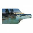 thumbnail image 1 of Lake Cutting Board, Horizon on Stoned Sea Exquisite Sun Beams and Reflection Romantic Shore Coastal Theme, Tempered Glass Cutting and Serving Board, Wine Bottle Shape, Blue Grey, by Ambesonne, 1 of 1