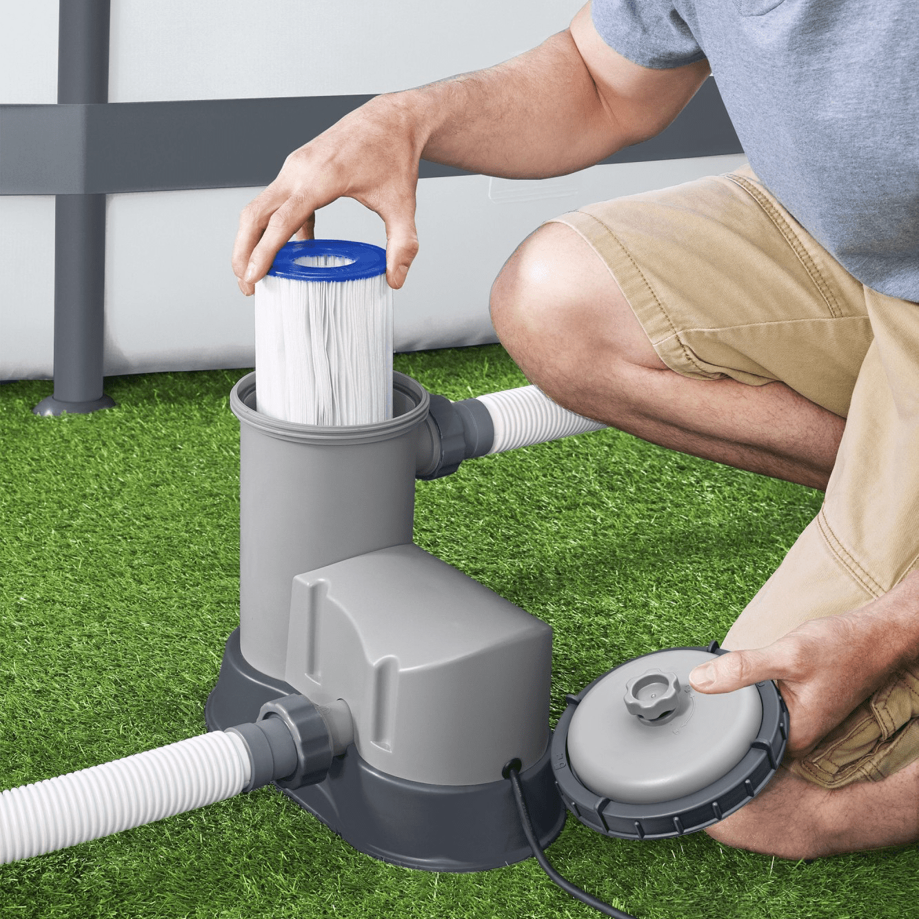 Bestway 58390E Flowclear 1500 GPH Filter Pump for Above Ground Pools