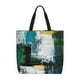 thumbnail image 1 of Fotbe Abstract Brushstrokes Green Blue Bolsa Tote con Estampado para Mujer, Bolsos con Cremallera, Bolsa de Hombro Casual de Gran Capacidad con Bolsillos Internos, 1 of 7
