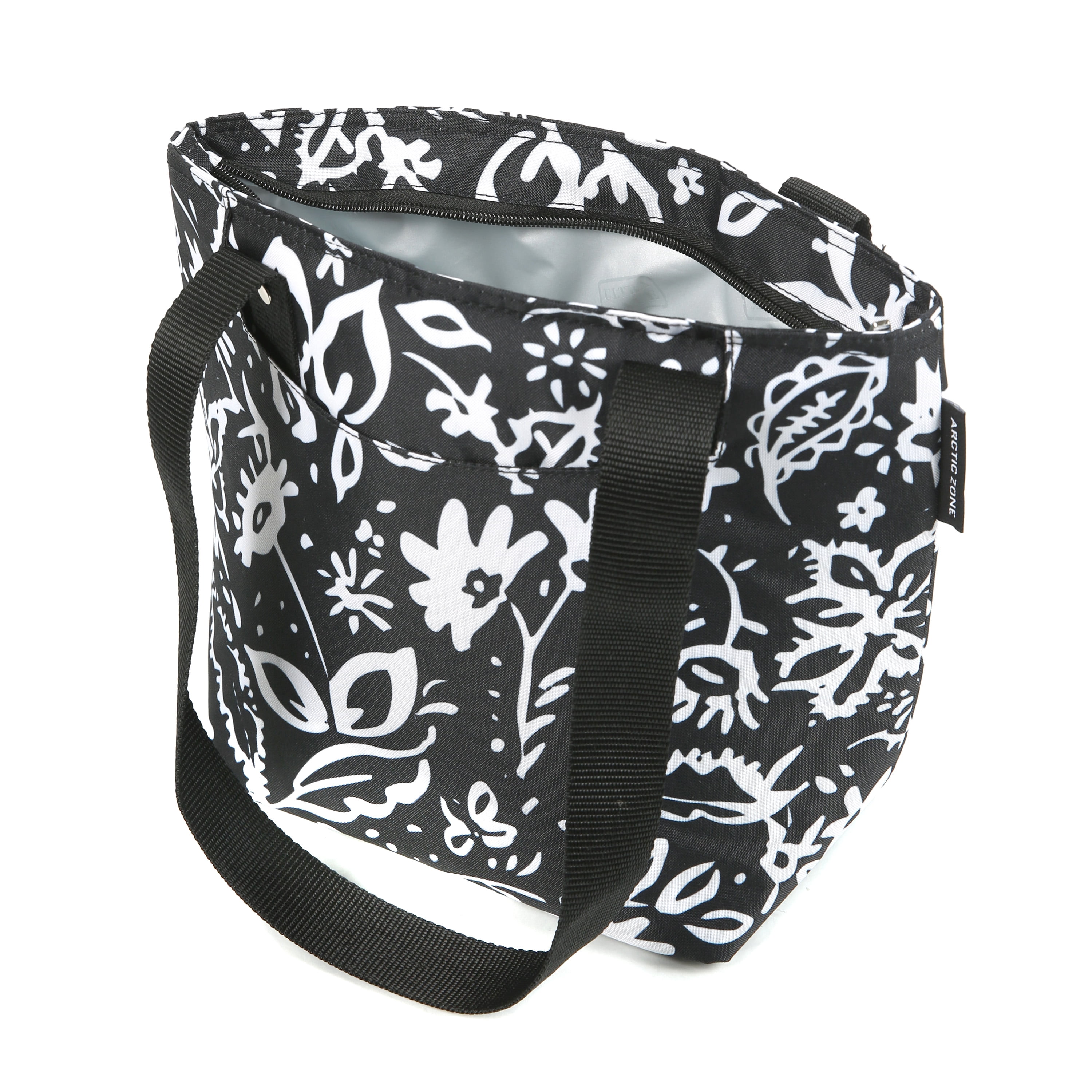 Arctic Zone Metropolis Lunch Tote, Lunch Bag For Women, Black & White Floral