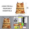 thumbnail image 3 of Wukai Not All Those Who Wander Are Lost2 Waterproof Drawstring Backpack with Zipper Pocket,Large Foldable Gym Bag for Women and Men, Perfect for Sports, Yoga, and Travel, 3 of 8