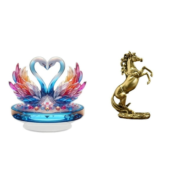 Escultura de cisne de acrílico, centro de mesa, gabinete plano, decoración, estantería, adorno de oficina, figura de caballo de pie, mesa, artesanía h