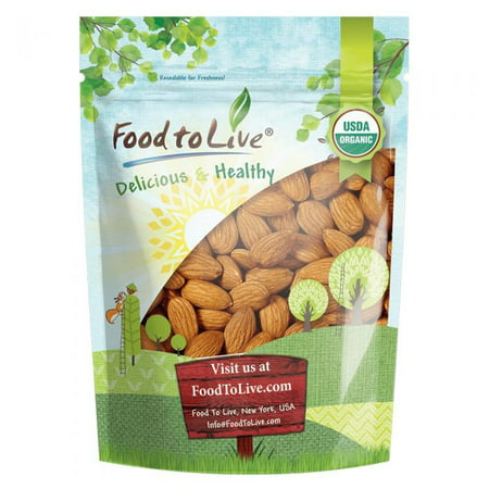 Organic Almonds, 8 Ounces — Non-GMO, Kosher, Raw, No Shell, Unpasteurized, Bulk — Food to (Best Way To Eat Raw Almonds)