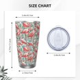 thumbnail image 4 of Bingfone Pink Flamingo for 20 Oz Stainless Steel Travel Mug Double Wall Water Coffee Cup for Home,Office, Outdoor Works Great for Ice Drinks and Hot Beverage-Straw Two-piece Set, 4 of 8