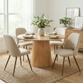 thumbnail image 2 of KOSSMAI Fabric Upholstered Dining Side Chairs with Metal Legs, Beige (Set of 4), 2 of 8
