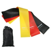 Uxcell Resistance Bands Set, 3 Pack Elastic Workout Bands with 3 Resistance Levels, Black Yellow Red