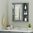 thumbnail image 2 of Costway Multipurpose Mount Wall Surface Bathroom Storage Cabinet Mirror Grey, 2 of 10