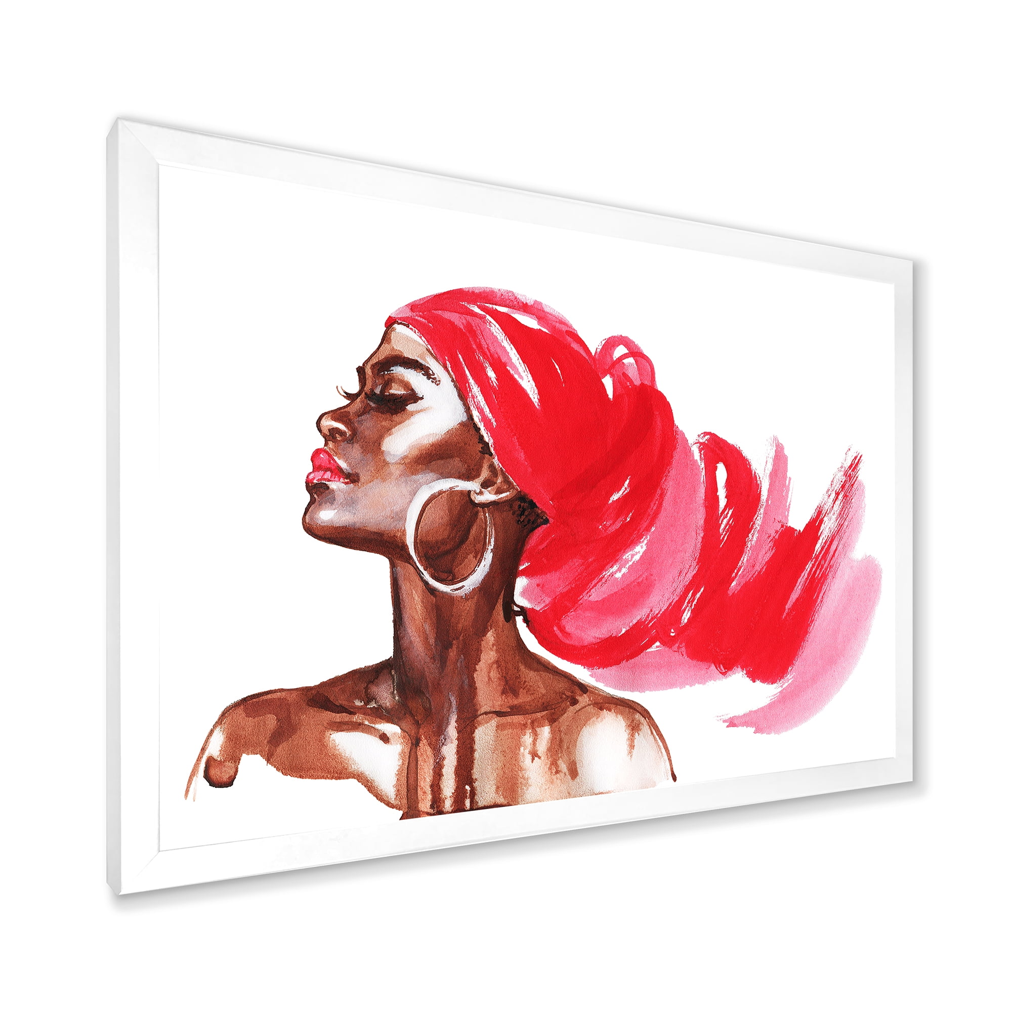 Designart 'Portrait of Afro American Woman IX' Modern Framed Art Print
