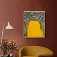 thumbnail image 2 of COMIO  Framed Canvas Print Wall Art Yellow Color Block &amp; Fingerprint Shape Geometric Patterns Illustrations Modern Art Chic Ultra for Living Room, Bedroom, Office, 2 of 4