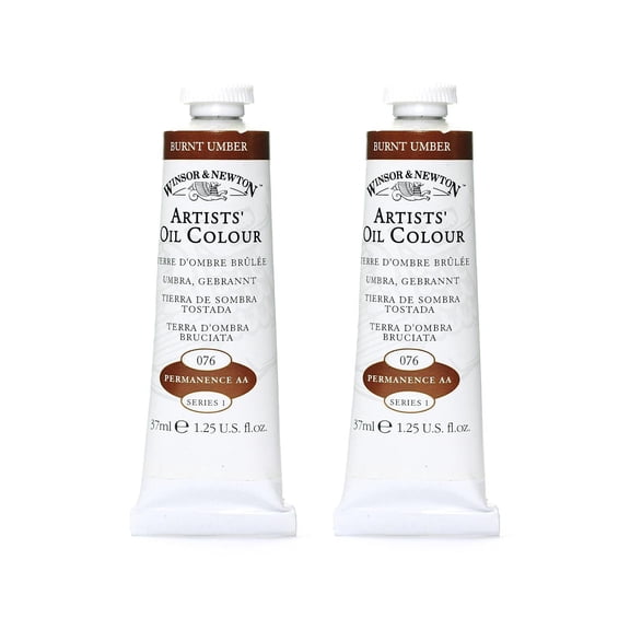 Artists' Oil Colours burnt umber, 76, 37 ml (pack of 2)
