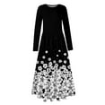 thumbnail image 4 of FrzhBrz Maxi Dresses for Women Casual Crew Neck Long Sleeve Floral Print Vintage Dress, 4 of 5