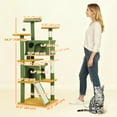 thumbnail image 3 of PawHut 54" Cat Tree Tower with Scratching Posts, Cat Condos, Green, 3 of 10