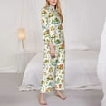 thumbnail image 3 of Salouo Cute Frog Pattern Women's Pajamas Set Long Sleeve Button Down Sleepwear Soft Pj Lounge Sets for women 2 Piece Pjs Set with Long Pants-X-Large, 3 of 7