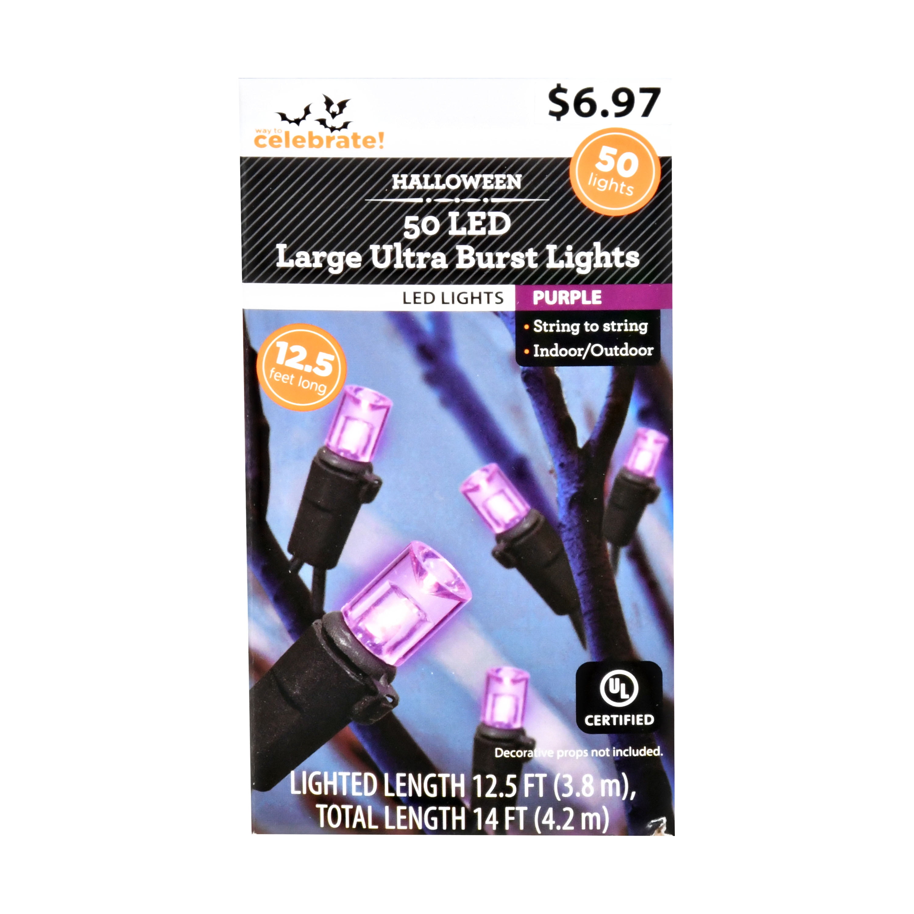 Way to Celebrate 50 Count LED Large Burst Purple Lights