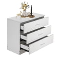 thumbnail image 4 of PAPROOS 3 Drawer Dresser, Bedroom Chest of Drawers, Wood Dresser Organizer Cabinet, Modern Small Dresser Storage Cabinet, Easy Assembly, White, 4 of 11