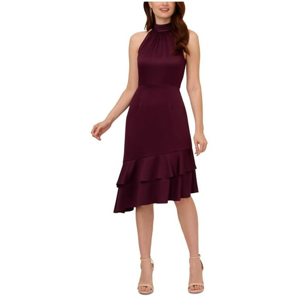 Adrianna Papell Robe Midi Asymétrique pour Femmes, Violet, 12