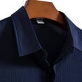 thumbnail image 4 of Bcfgryg Men's New Short Sleeve Shirt Loose Solid Button Short Sleeve Shirt Cotton Shirt Men's Slim Fit Dress Shirts, 4 of 5