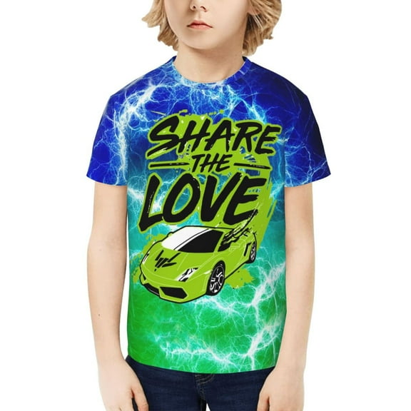 Share The Love Youth T-shirt Graphic Short Sleeve Top Shirts Tees for Boys Girls