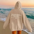 thumbnail image 2 of Vedolay Zip Hoodies for Women's Oversized Hoodies Casual Pullover Fall Fashion 2023 Sweatshirts,Khaki S, 2 of 4