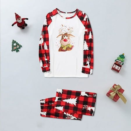 

Daqian Family Matching Pajamas Parent-child Warm Christmas Set Printed Home Wear Pajamas Two-piece Mom Set Family Christmas Pajamas Clearance Red XXL(XXL)