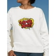 thumbnail image 2 of Pop Art Love You! Quote Sweatshirt Women -Image by Shutterstock, Female XX-Large, 2 of 4