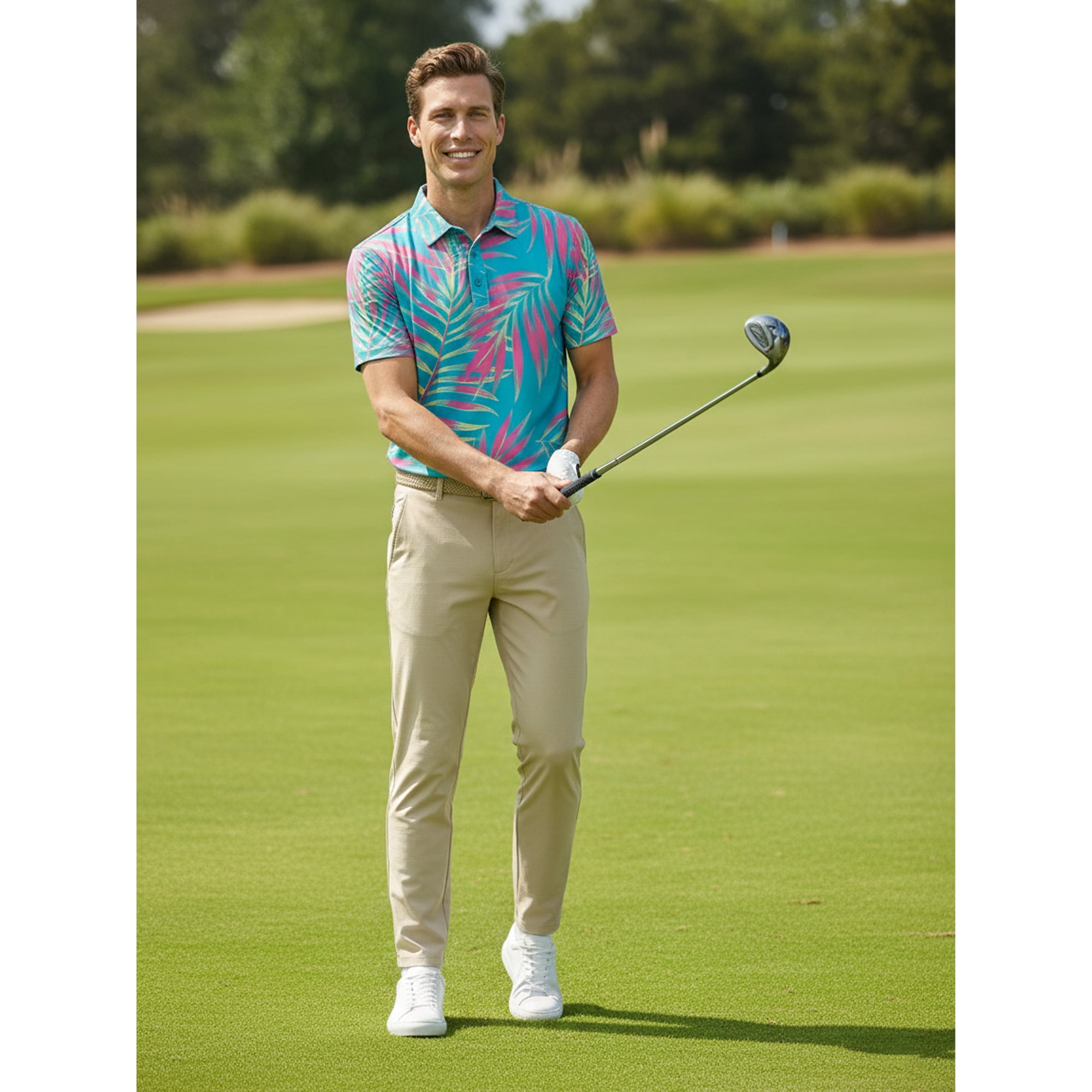 Birdie Bound Men's and Big & Tall Men's Print Polo Golf Shirt, Sizes XS-4XLT